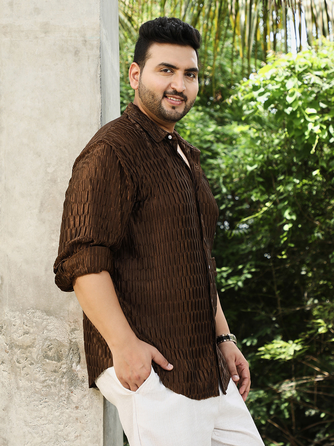 Ruche-Pleated Shirt