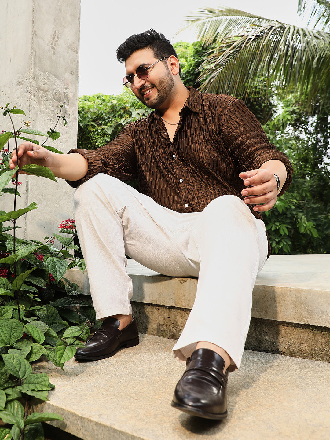 Ruche-Pleated Shirt