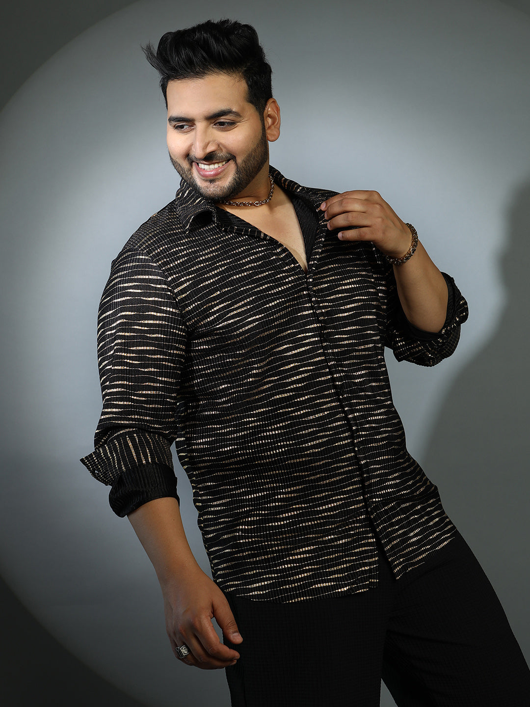 Vined-Pleated Shirt