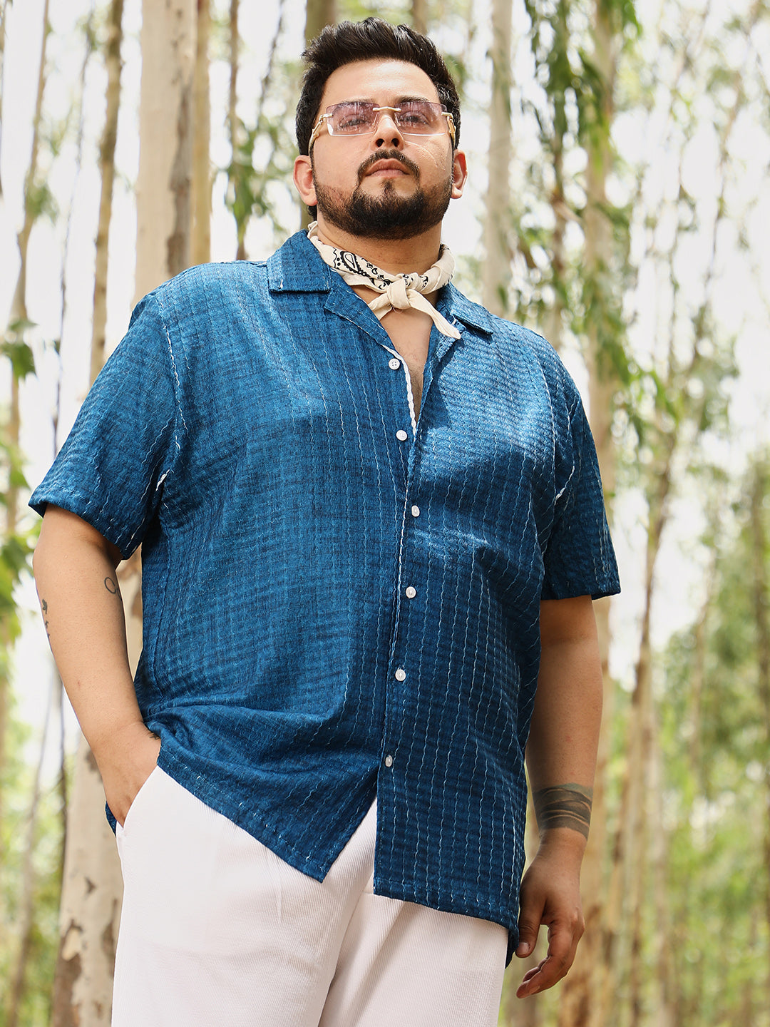 Dye-Textured Cuban Oversized Shirt