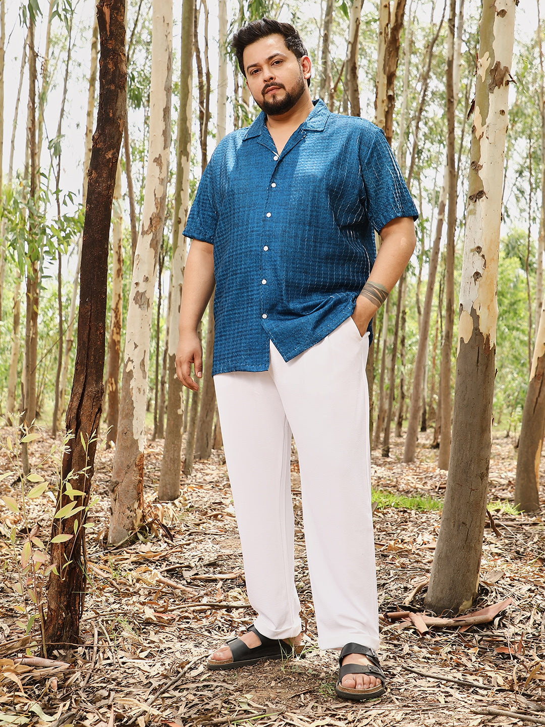 Dye-Textured Cuban Oversized Shirt