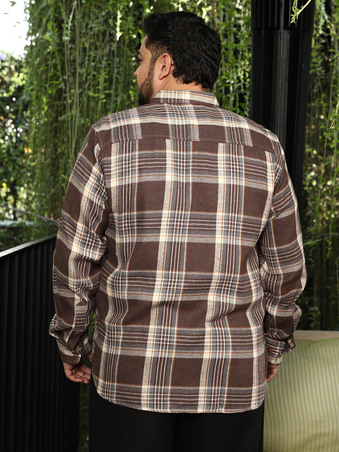 Button-Down Shadow-Plaid Shirt