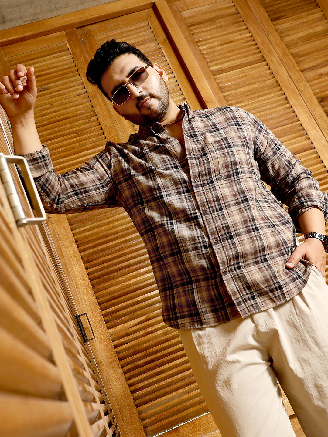 Button-Down Plaid Regular Shirt