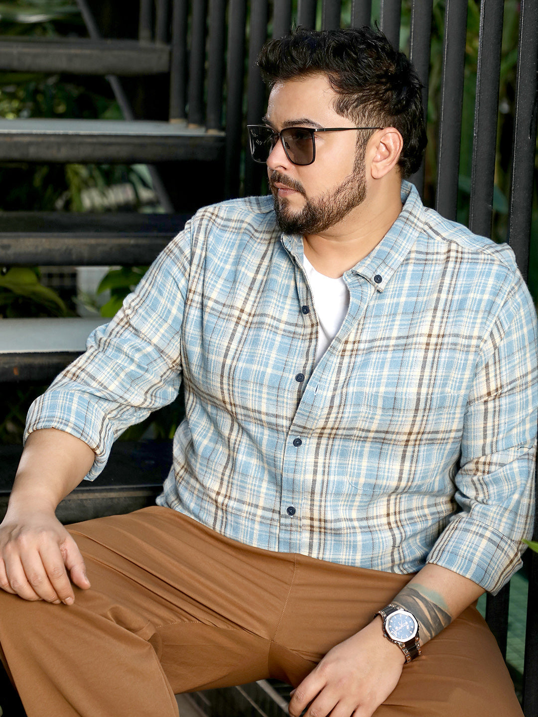 Tartan-Woven Regular Shirt
