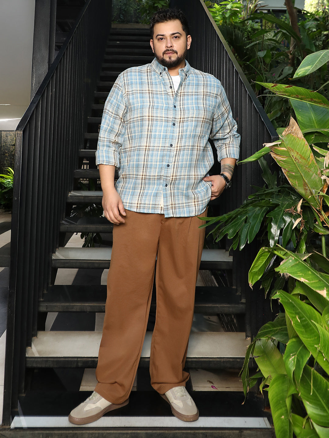 Tartan-Woven Regular Shirt