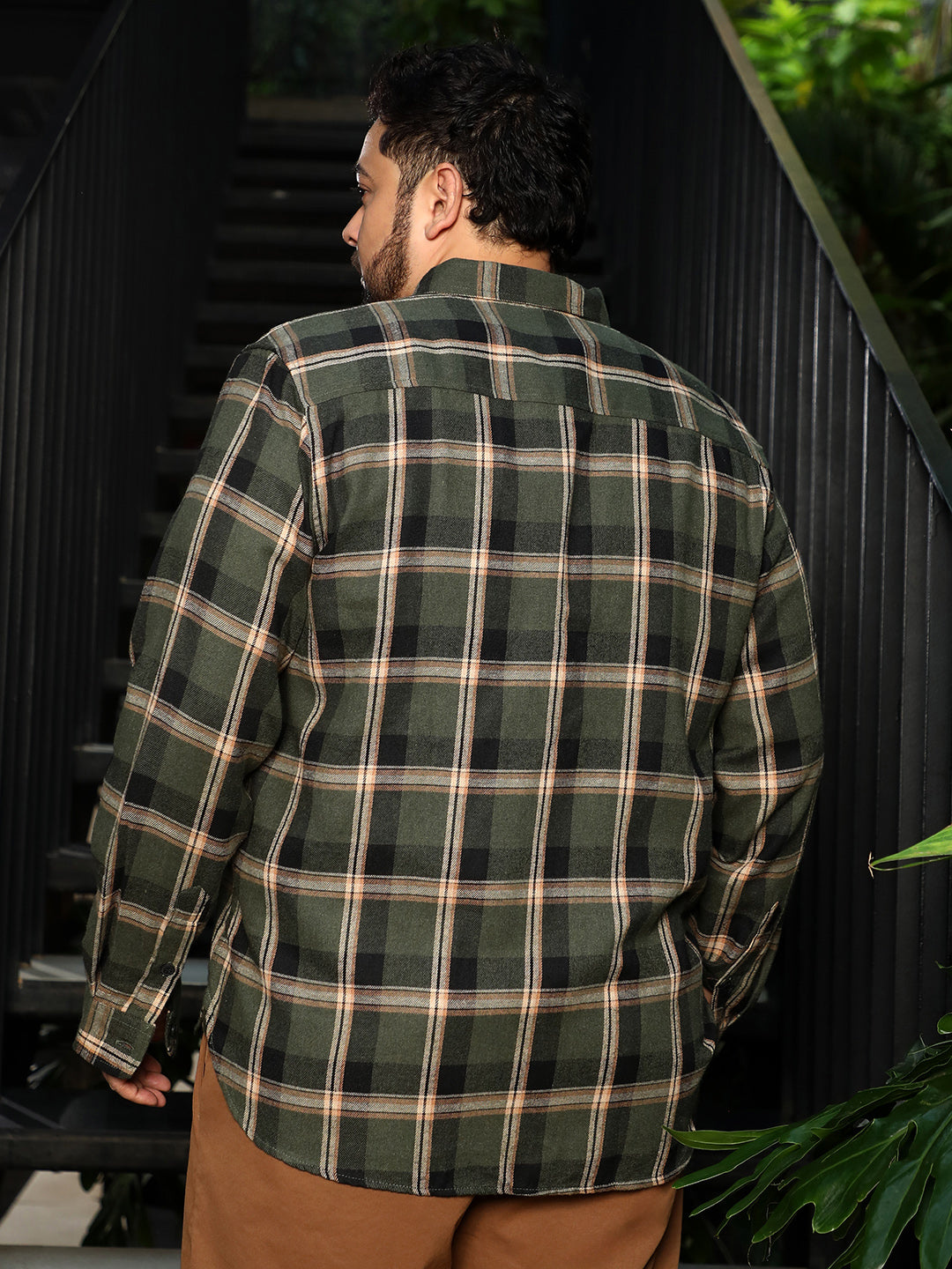 Button-Down Shadow-Plaid Shirt