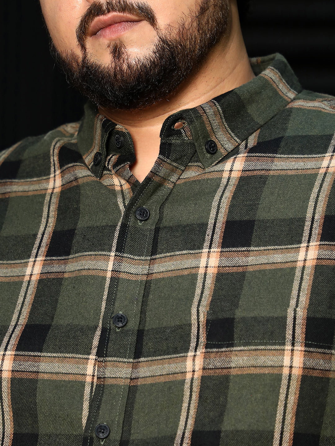 Button-Down Shadow-Plaid Shirt