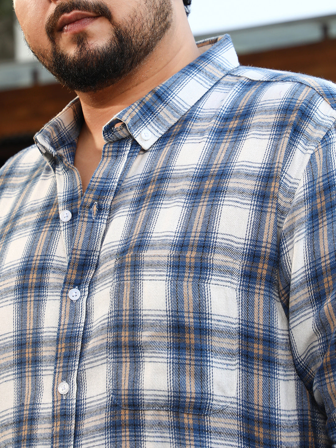Gradient-Check Regular Shirt