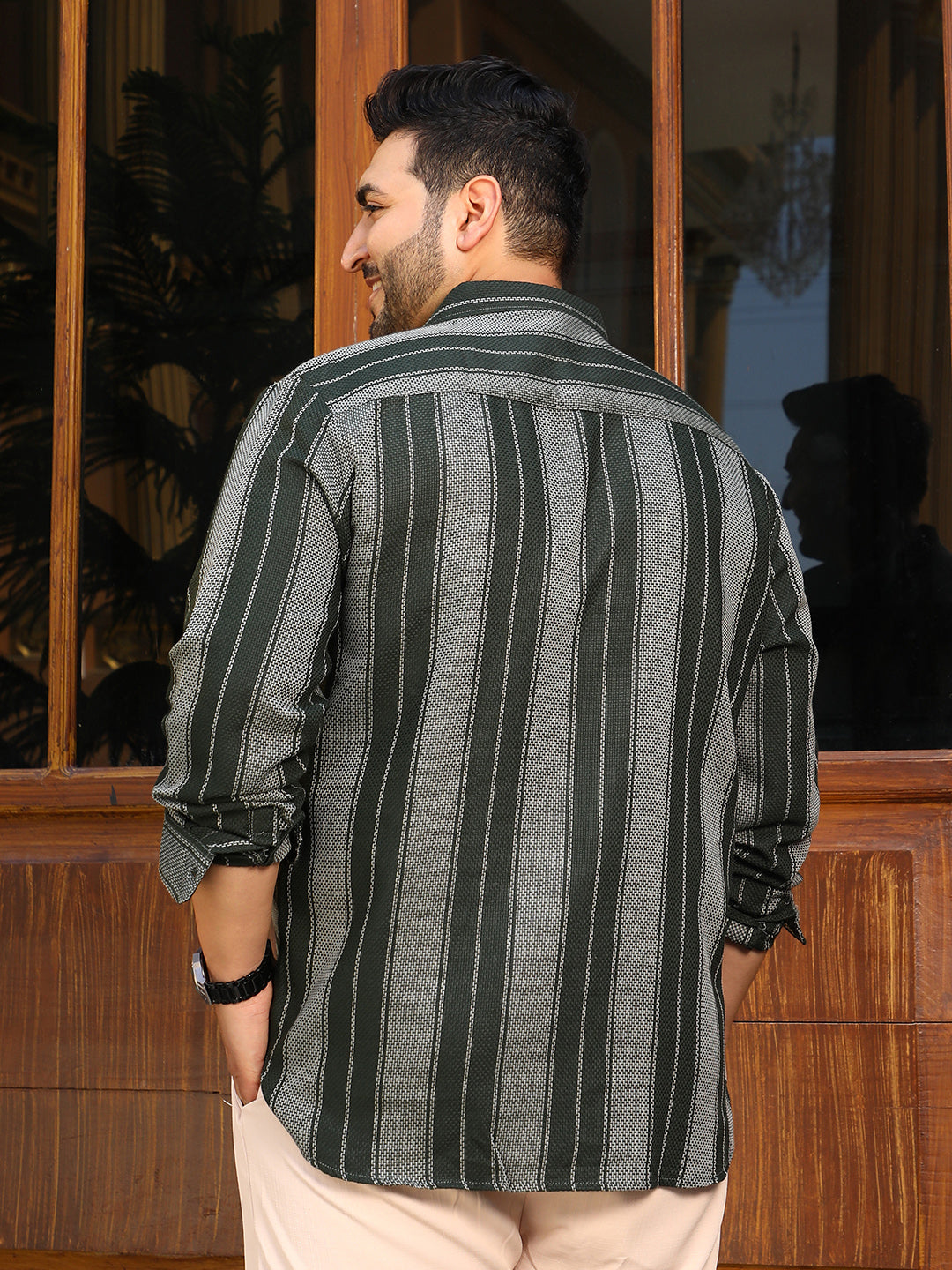 Multitrack-Striped Regular Shirt