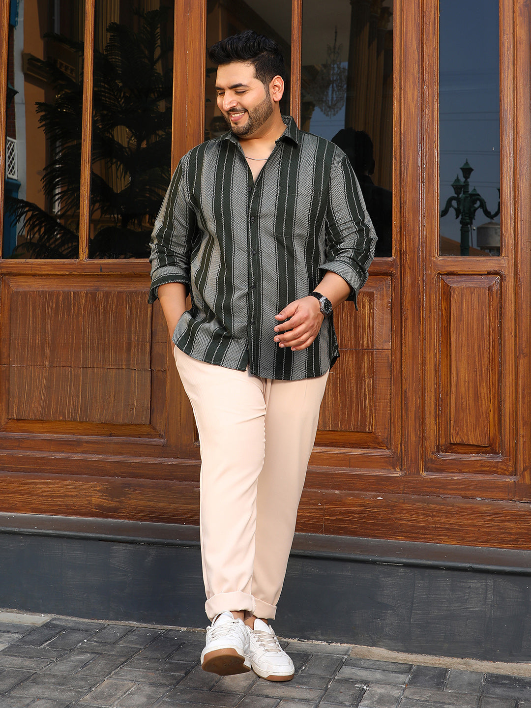 Multitrack-Striped Regular Shirt