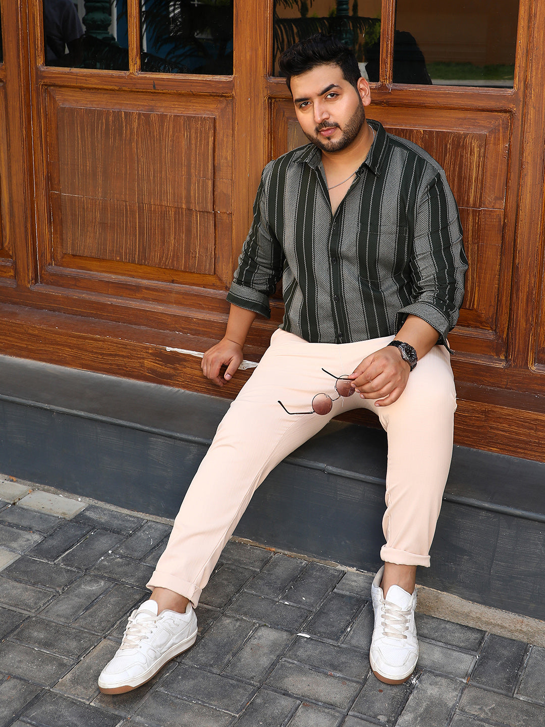 Multitrack-Striped Regular Shirt