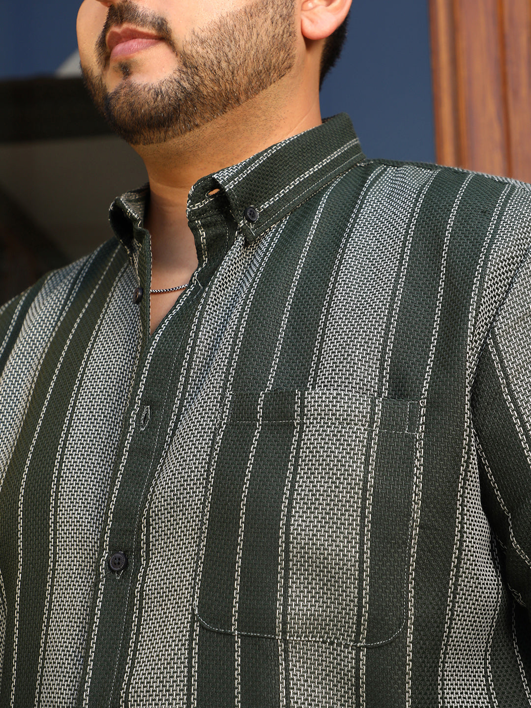 Multitrack-Striped Regular Shirt