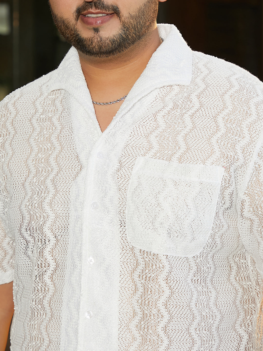 Swirl Open-Knit Shirt