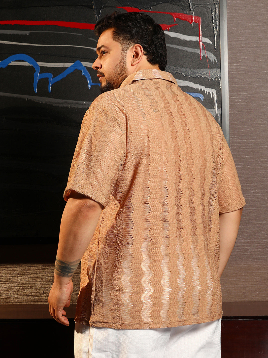 Swirl Open-Knit Shirt
