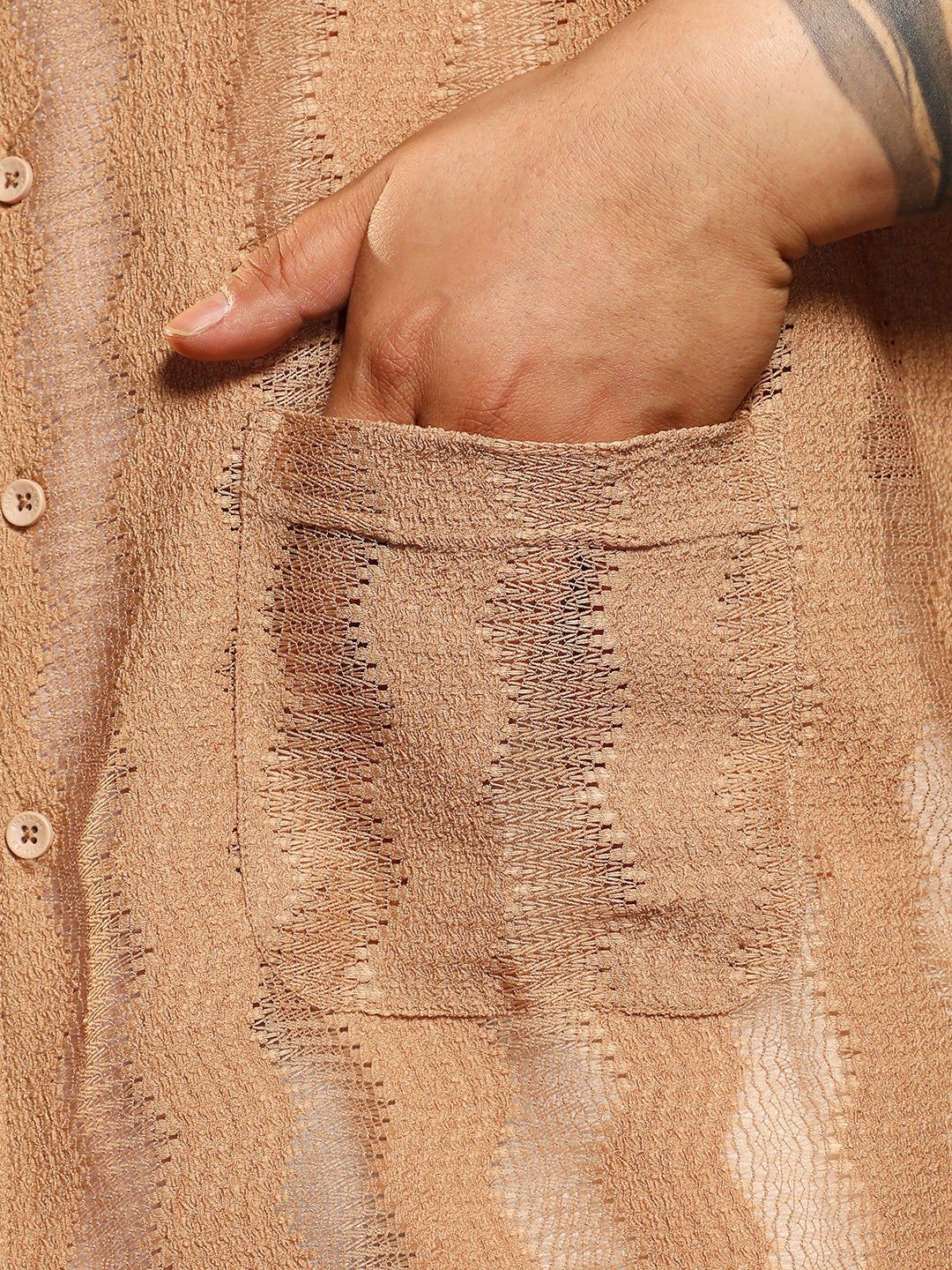 Swirl Open-Knit Shirt