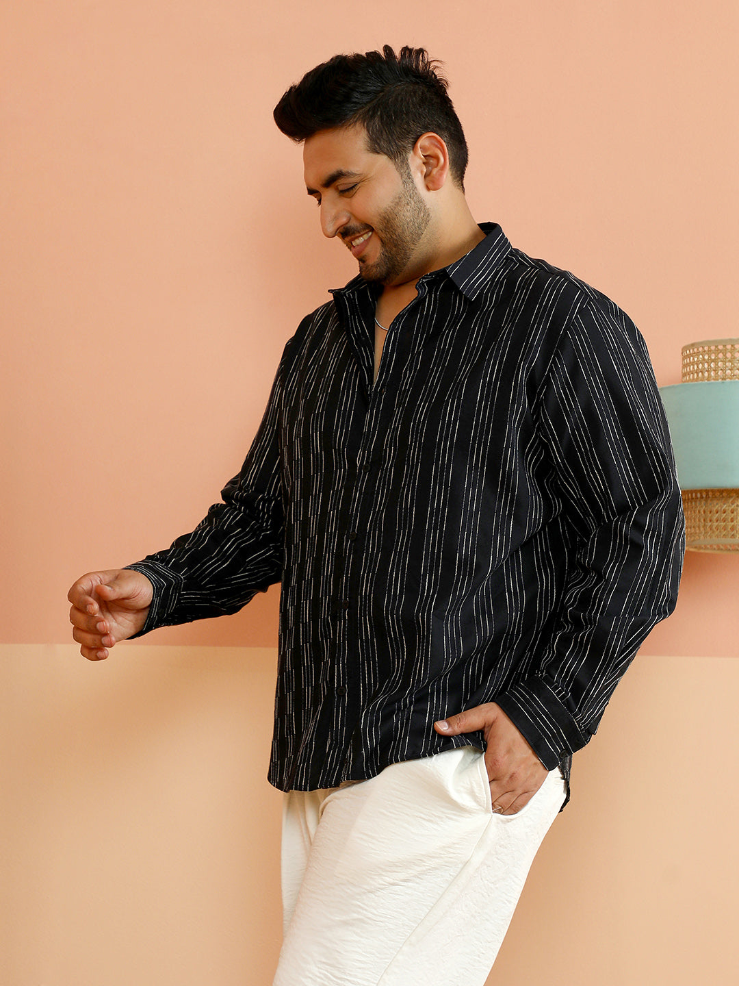 Gradient-Pinstriped Shirt