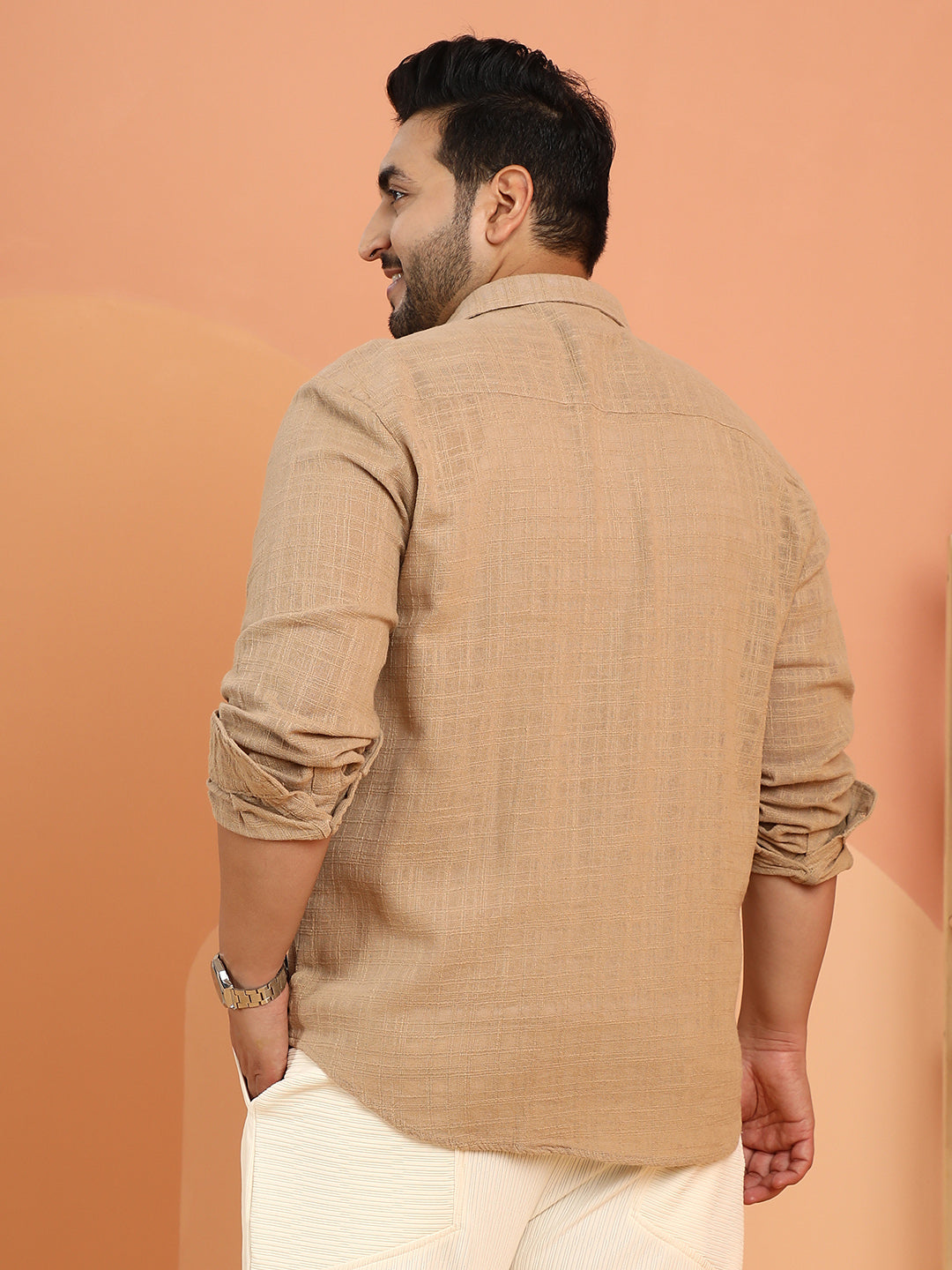 Heathered-Woven Shirt