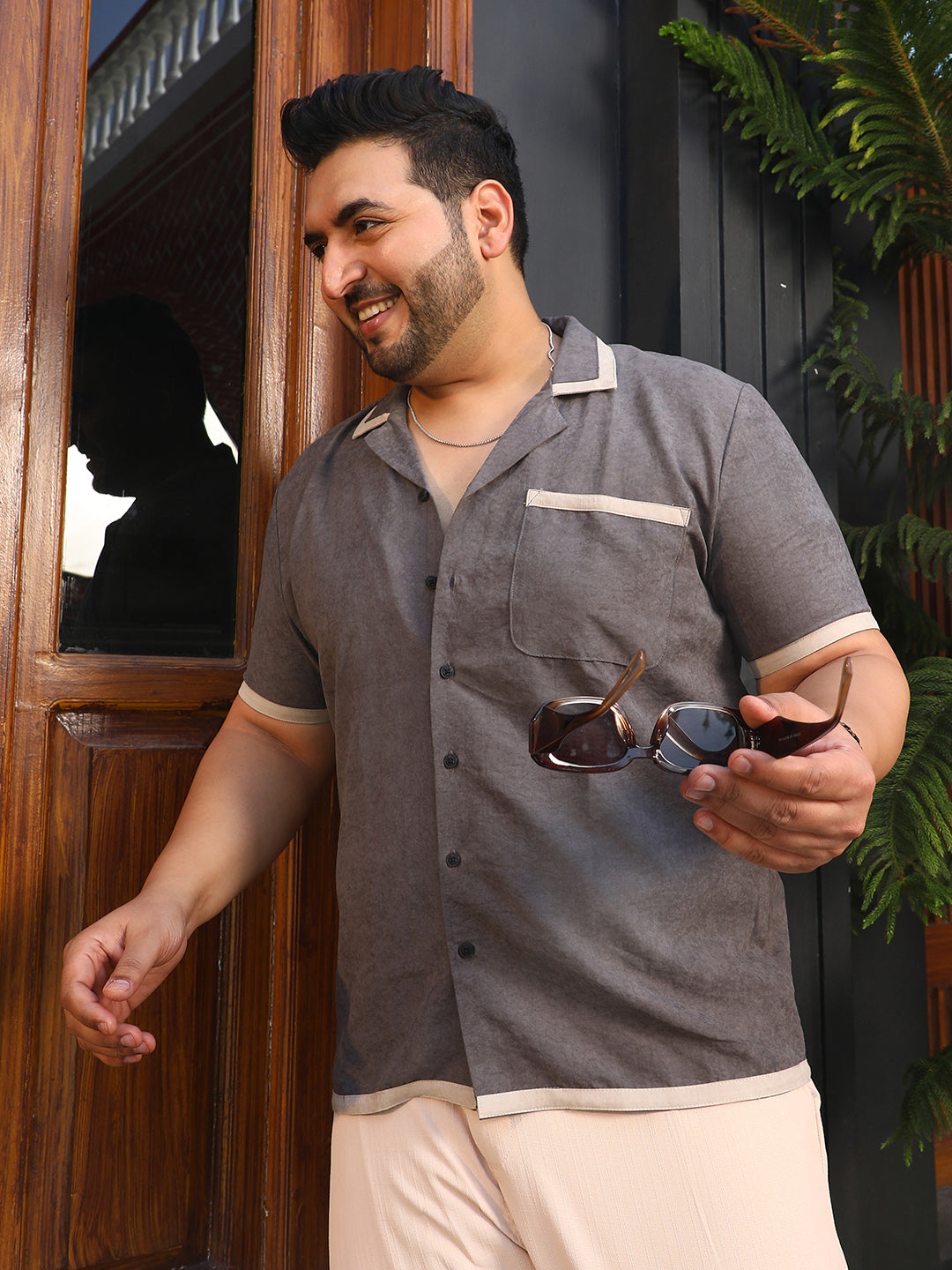 Contrast-Cuban Shirt