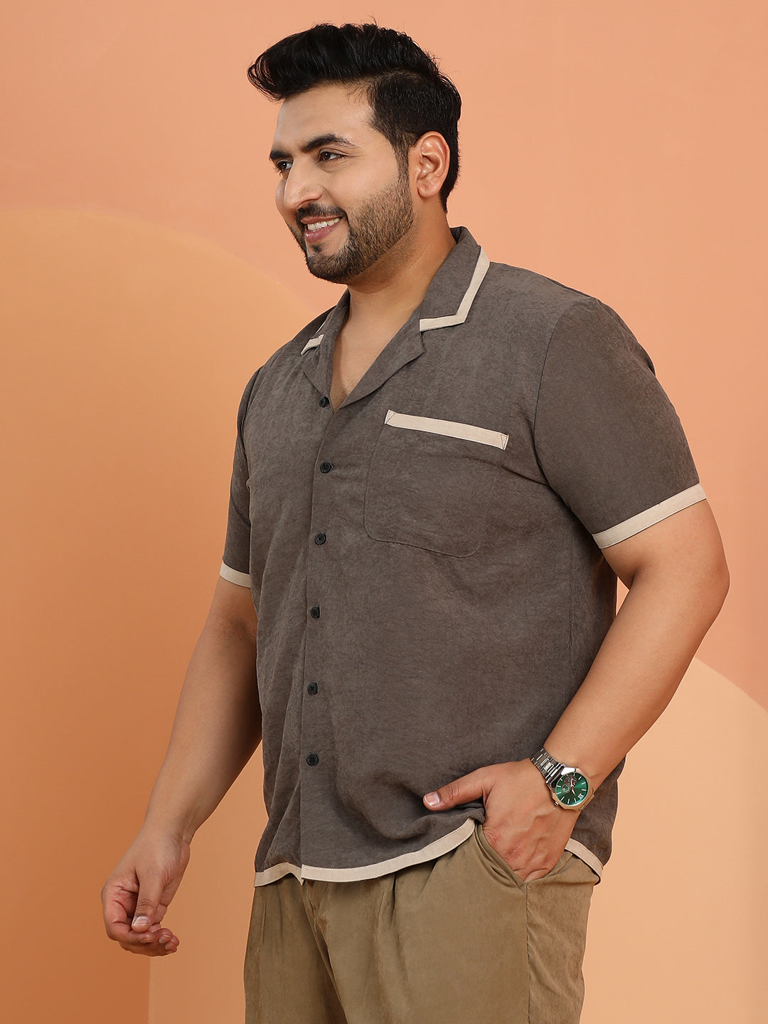 Contrast-Cuban Shirt