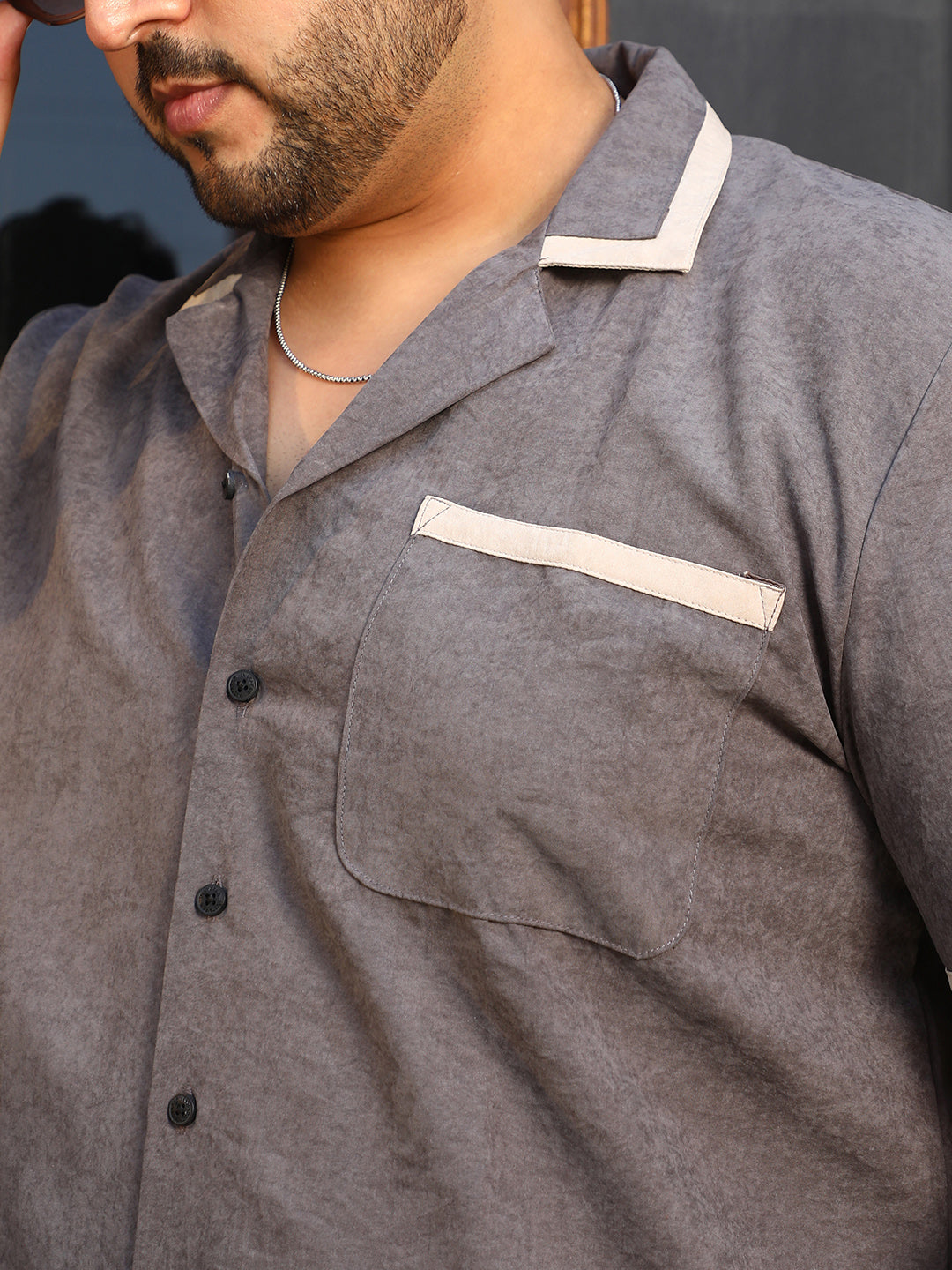 Contrast-Cuban Shirt