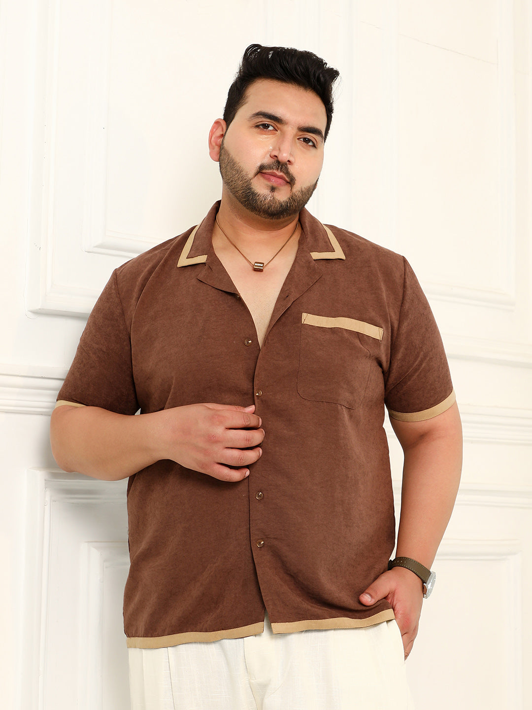 Contrast-Cuban Shirt