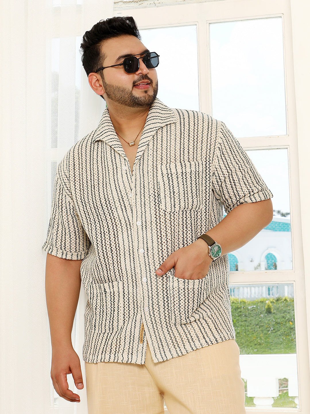 Striped Crochet Shirt