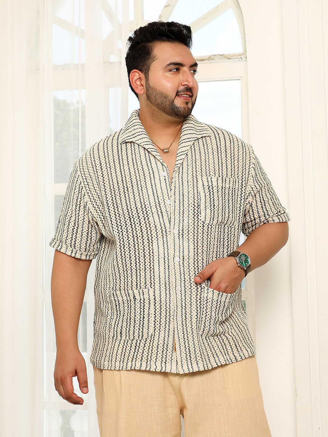 Striped Crochet Shirt