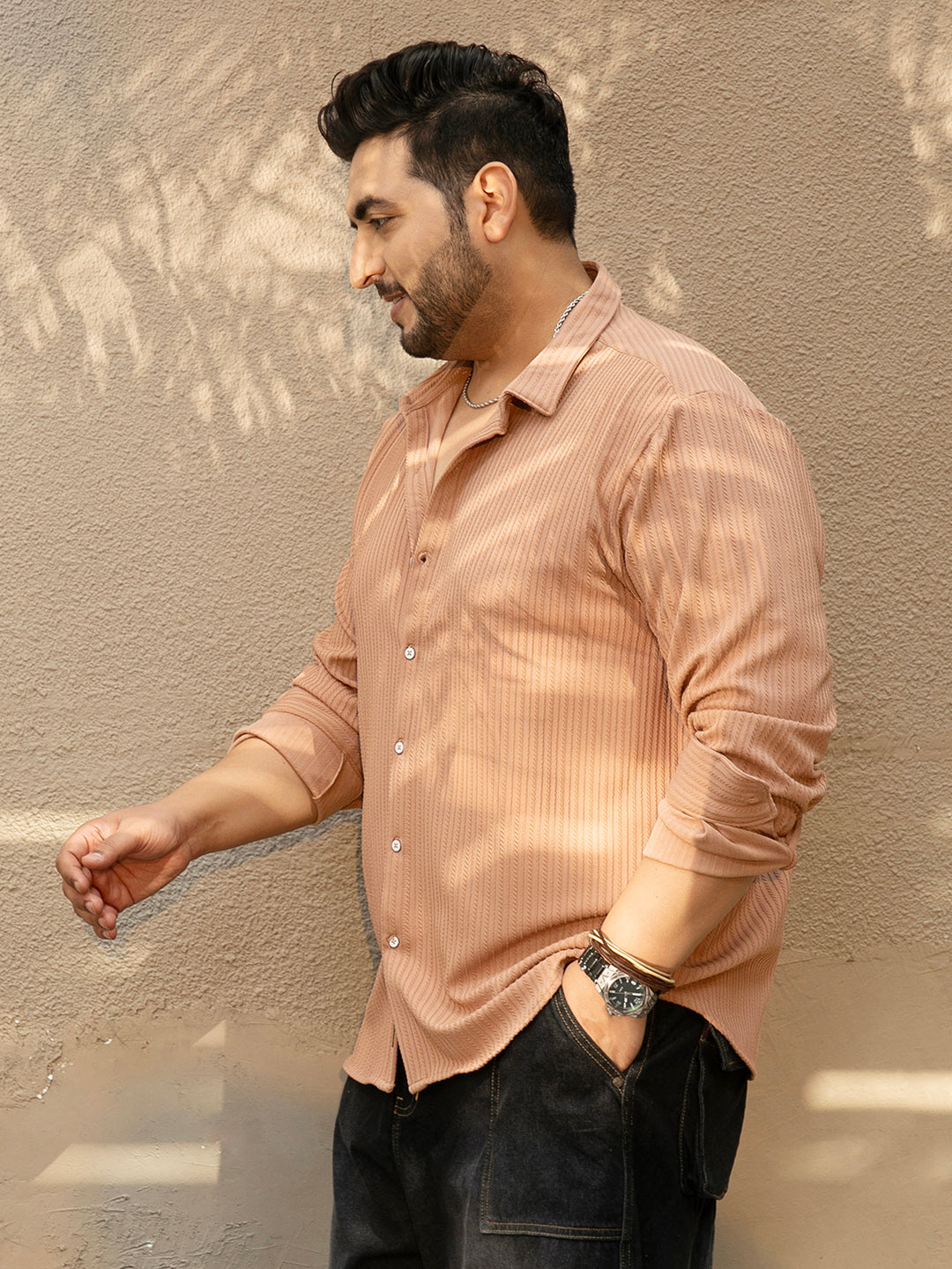 Rope-Striped Tactile Shirt
