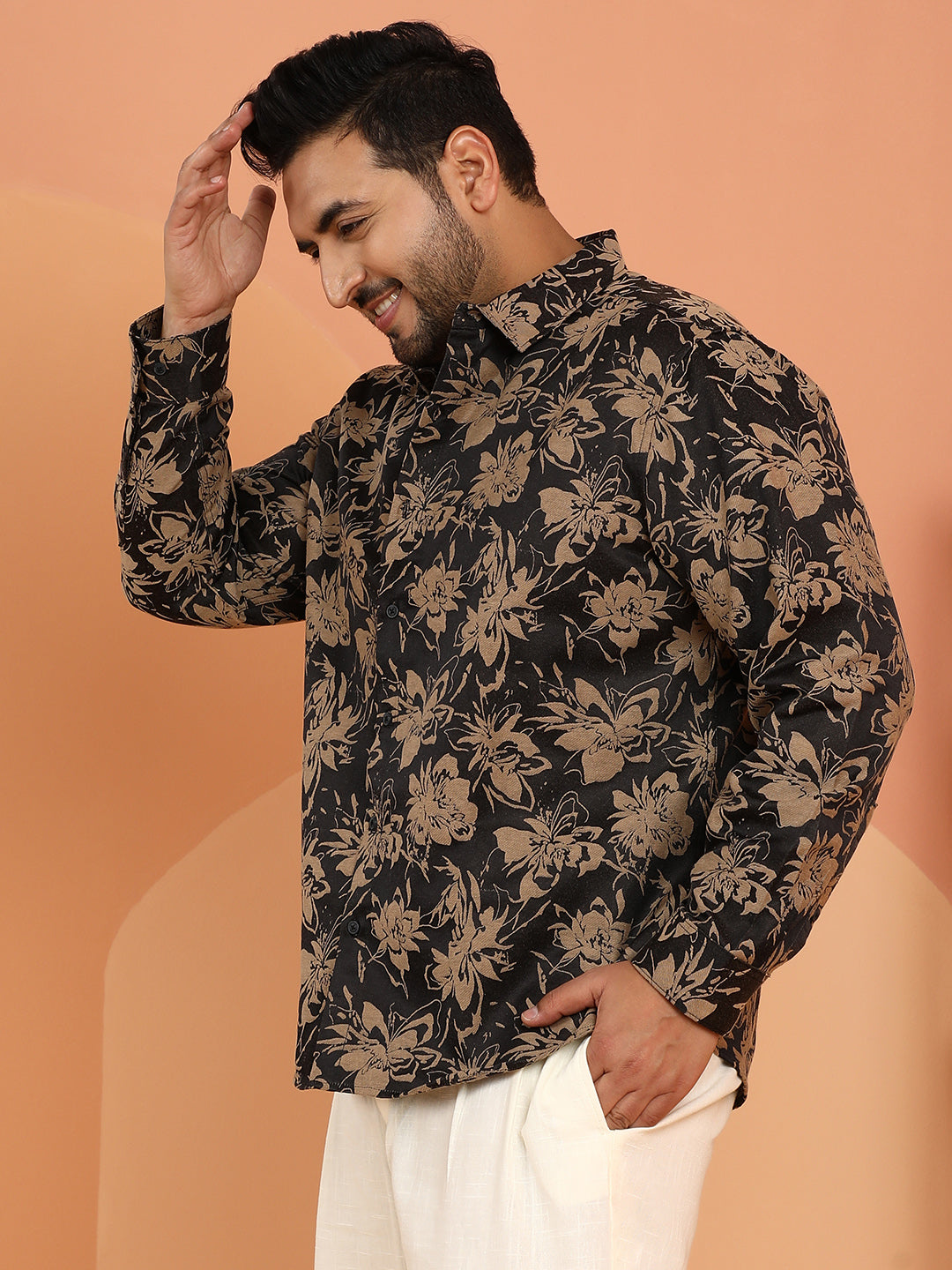 Contrast-Bloom Shirt