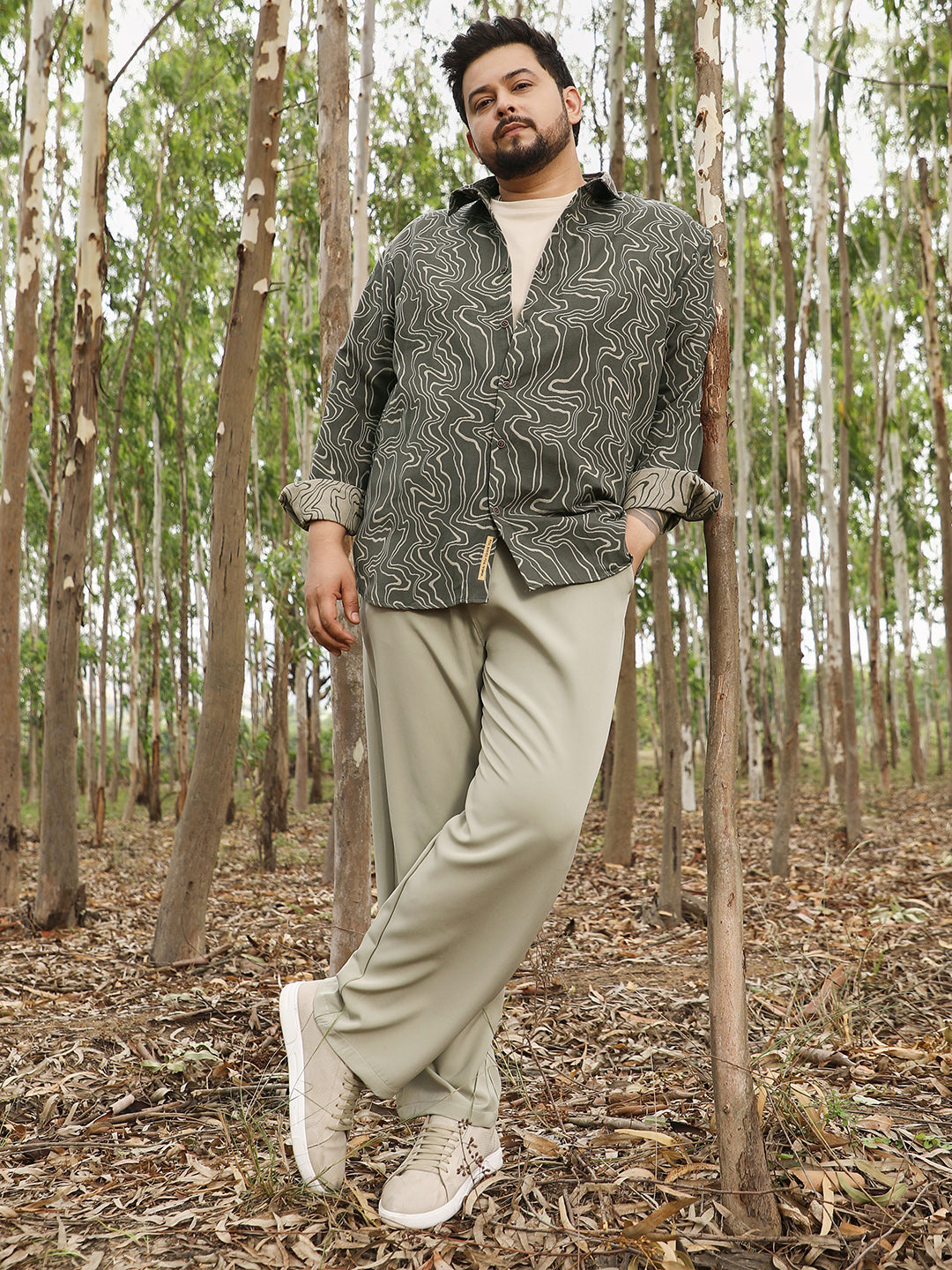 Constract-Fluid Jacquard Shirt