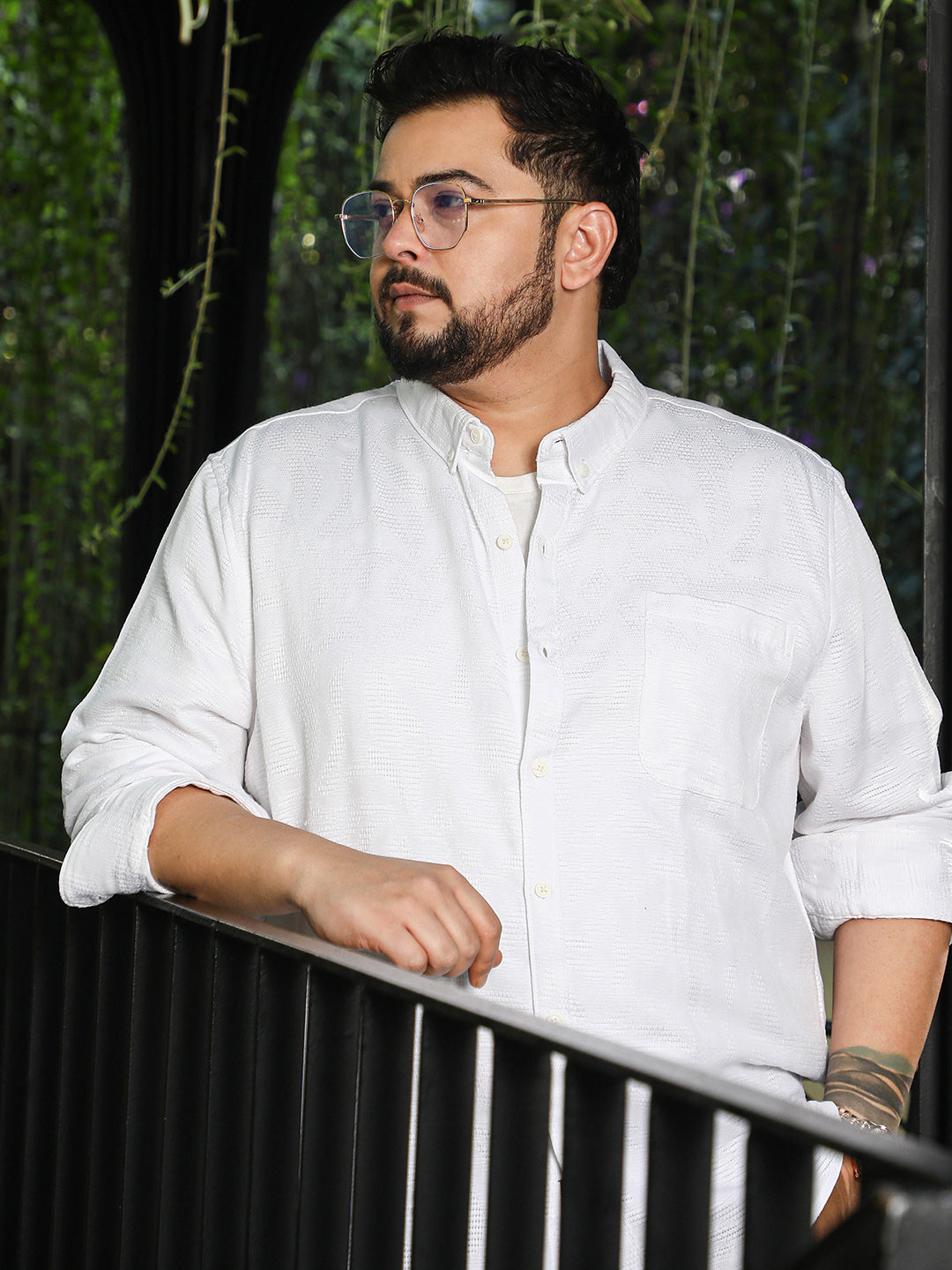 Self-Abstract Jacquard Shirt