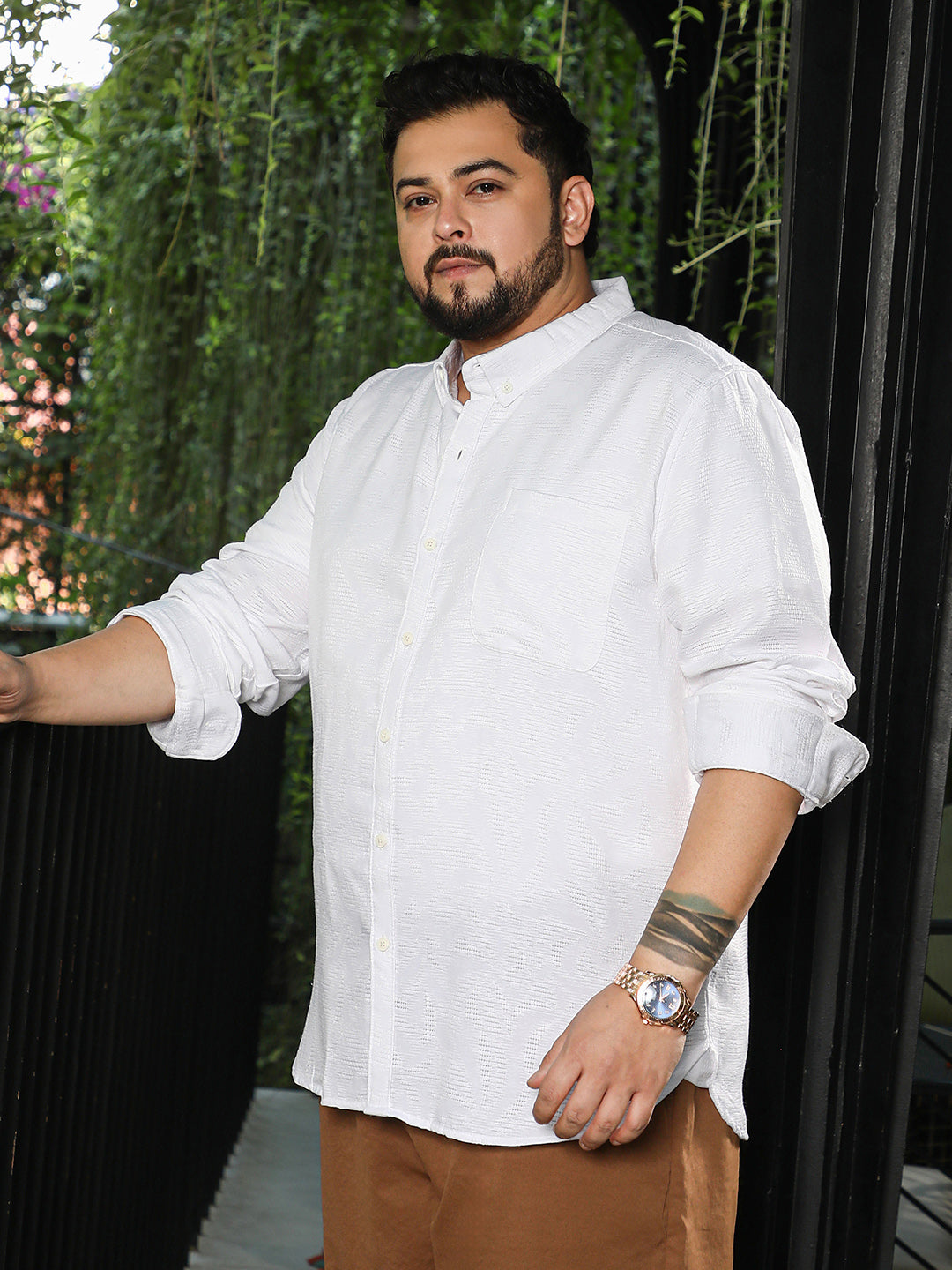 Self-Abstract Jacquard Shirt