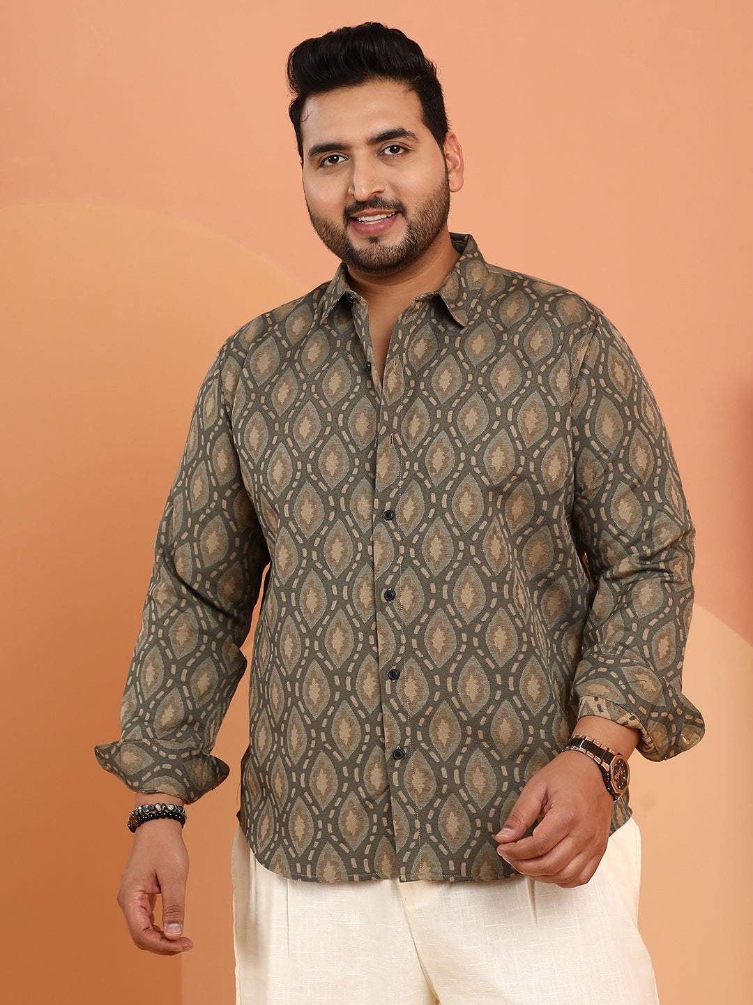 Leaflet-Block Woven Shirt