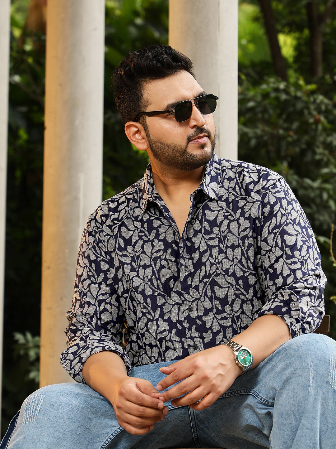 Botanic-Cluster Jacquard Shirt