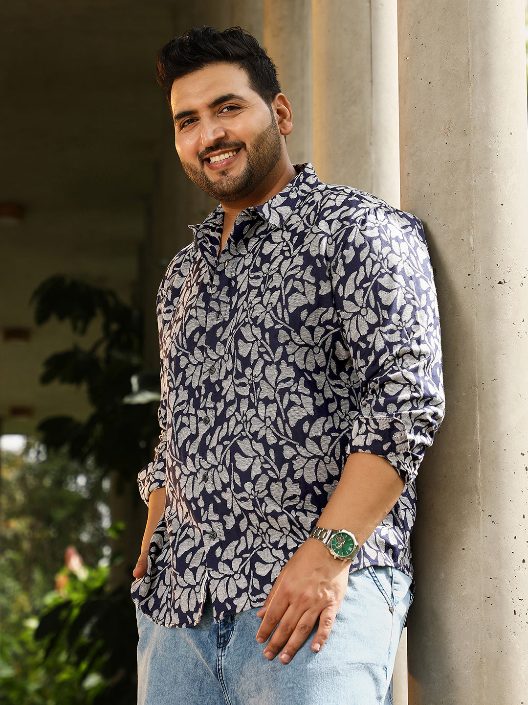 Botanic-Cluster Jacquard Shirt