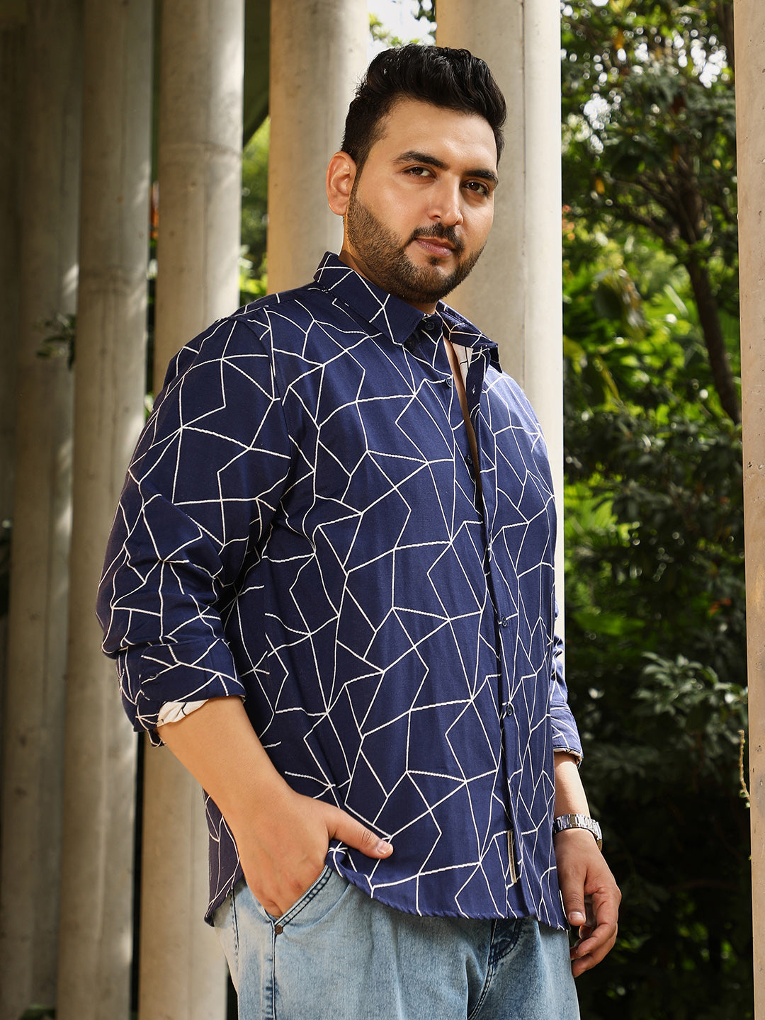 Mosaic-Jacquard Shirt