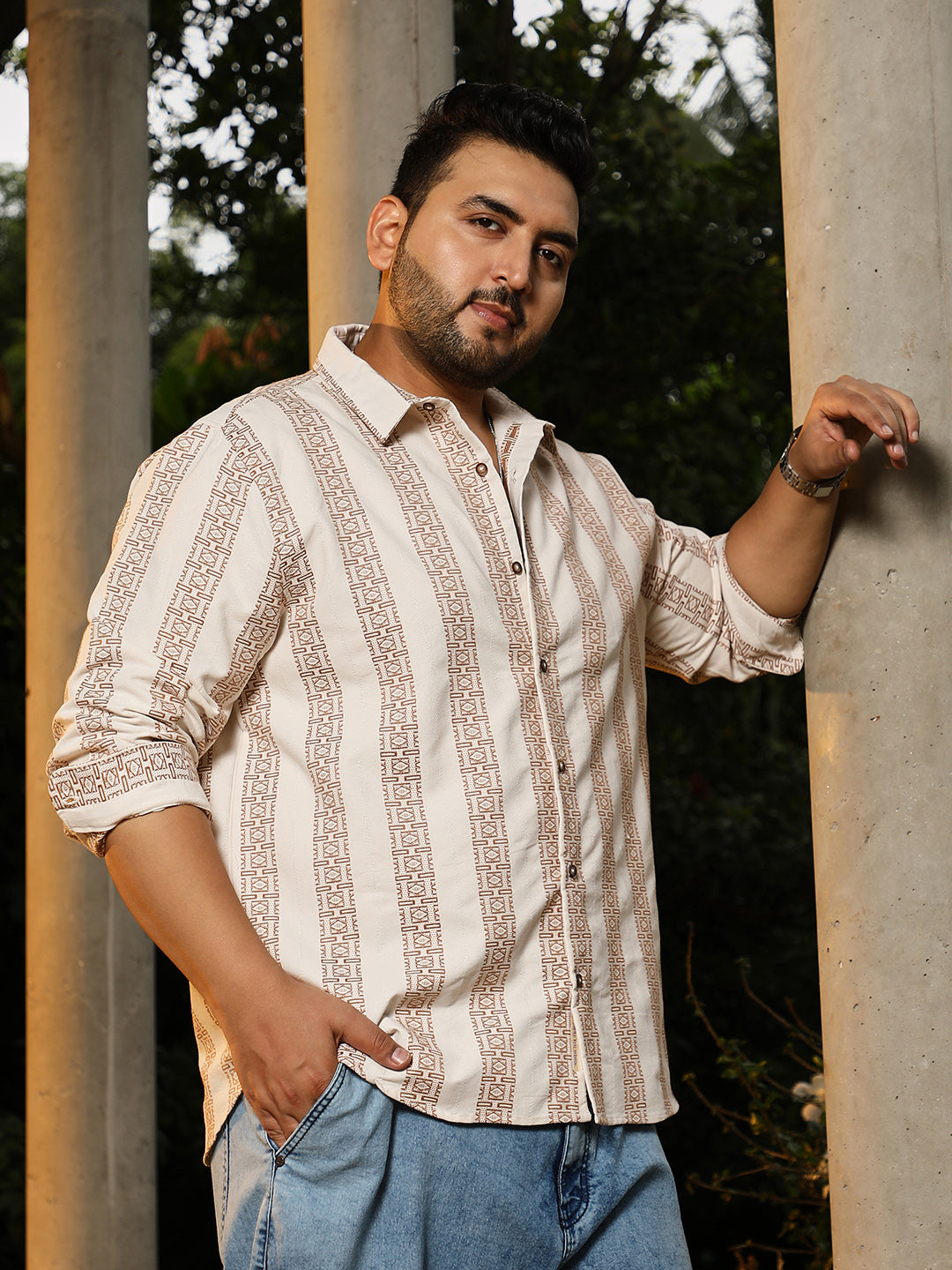 Indie-Stripe Jacquard Shirt