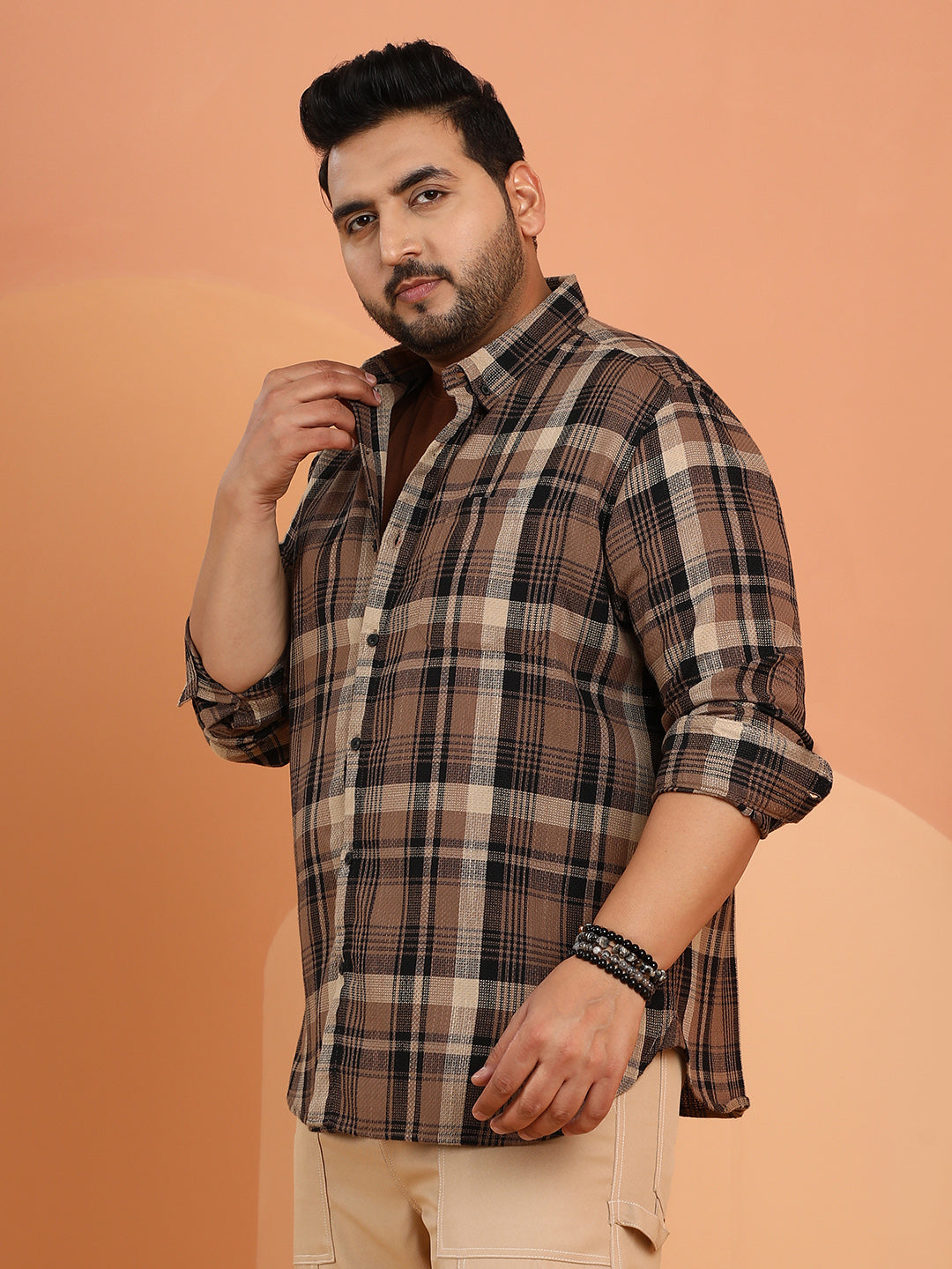 Plaid-Weave Regular Shirt