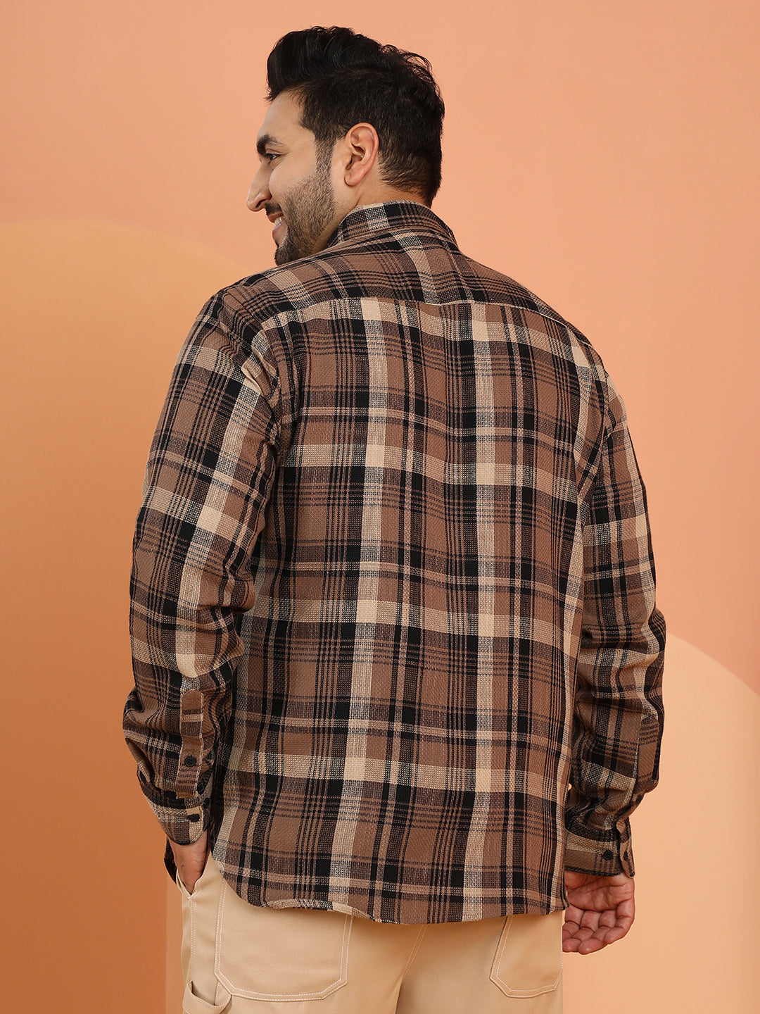 Plaid-Weave Regular Shirt