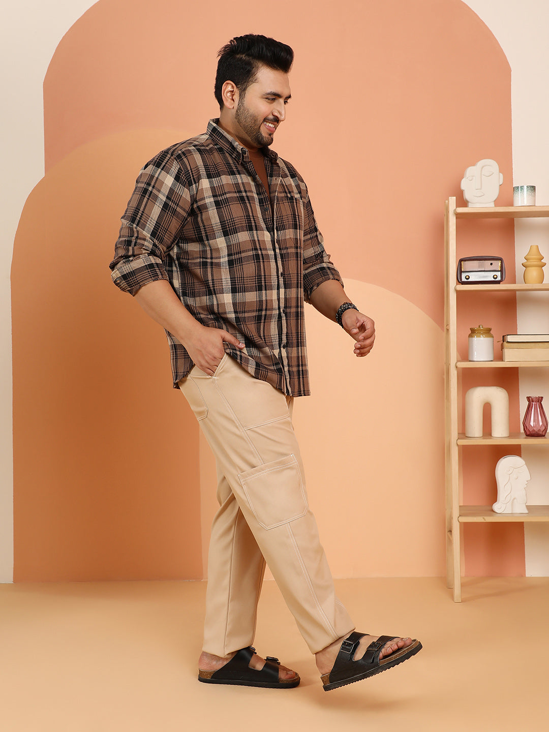 Plaid-Weave Regular Shirt