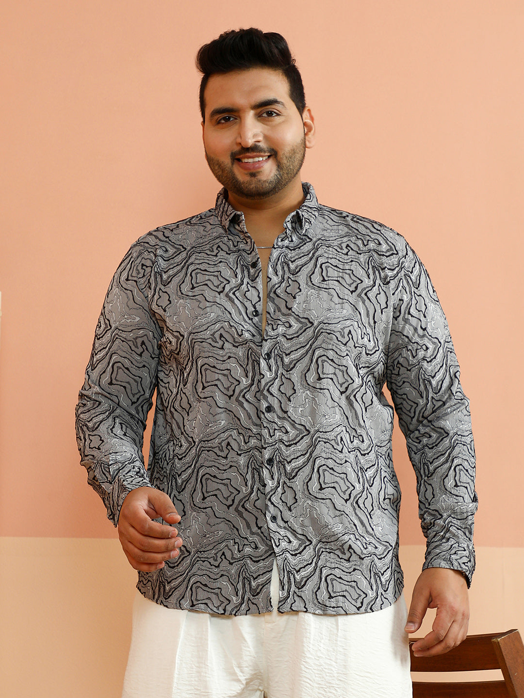 Fluid-Jacquard Shirt