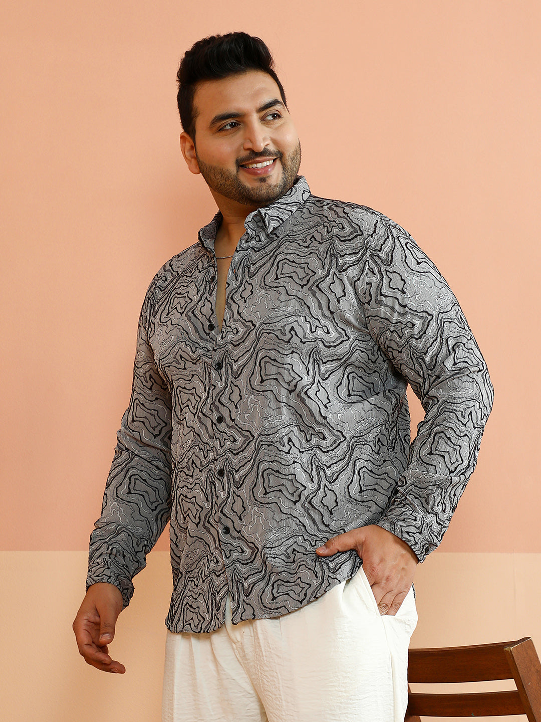Fluid-Jacquard Shirt