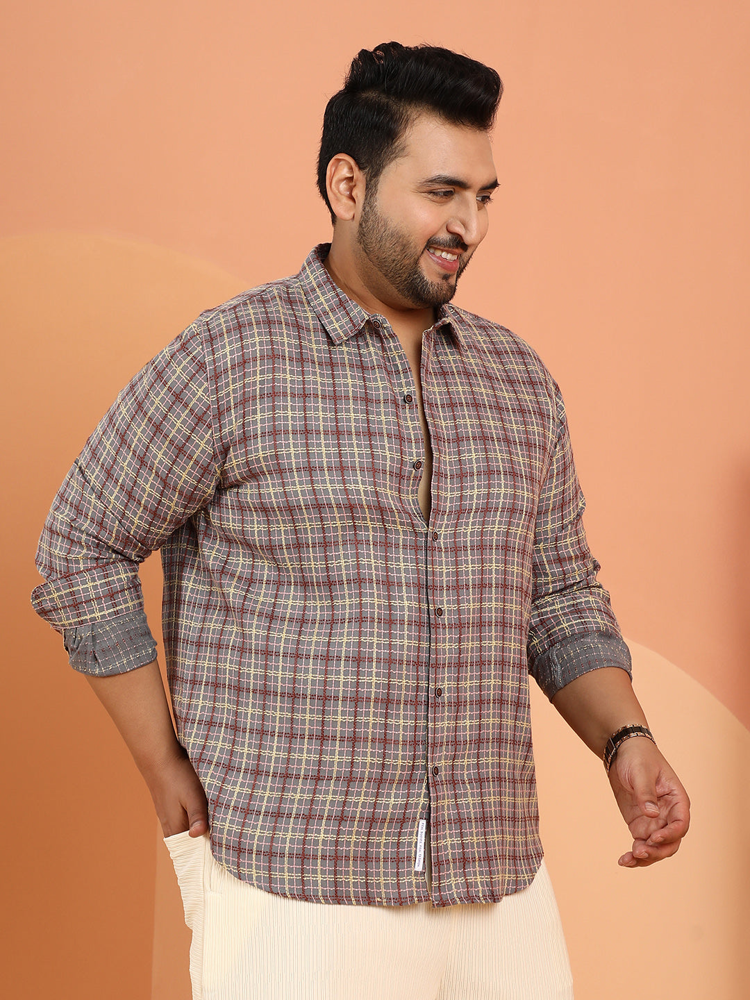Tartan-Weave Regular Shirt