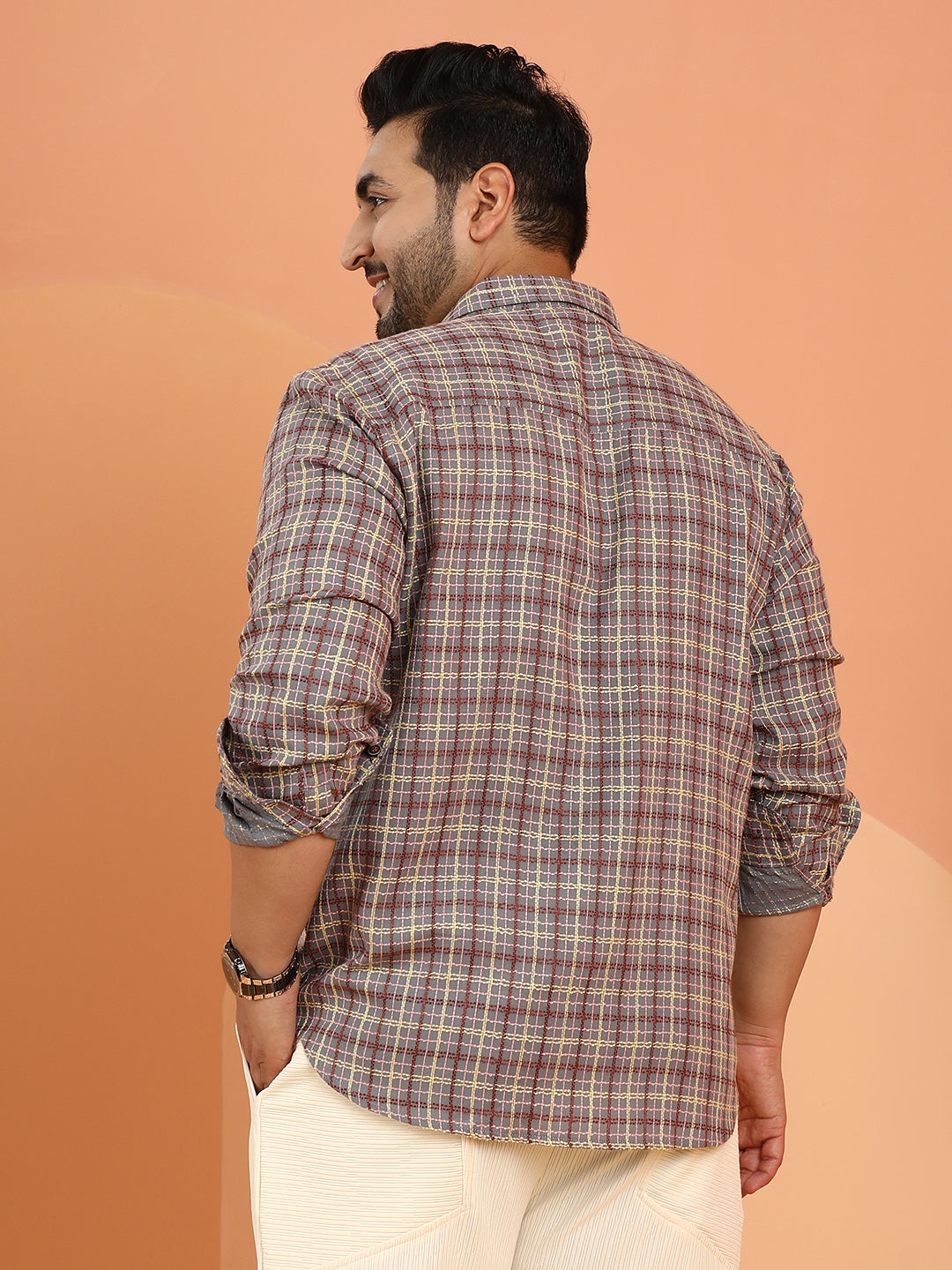 Tartan-Weave Regular Shirt