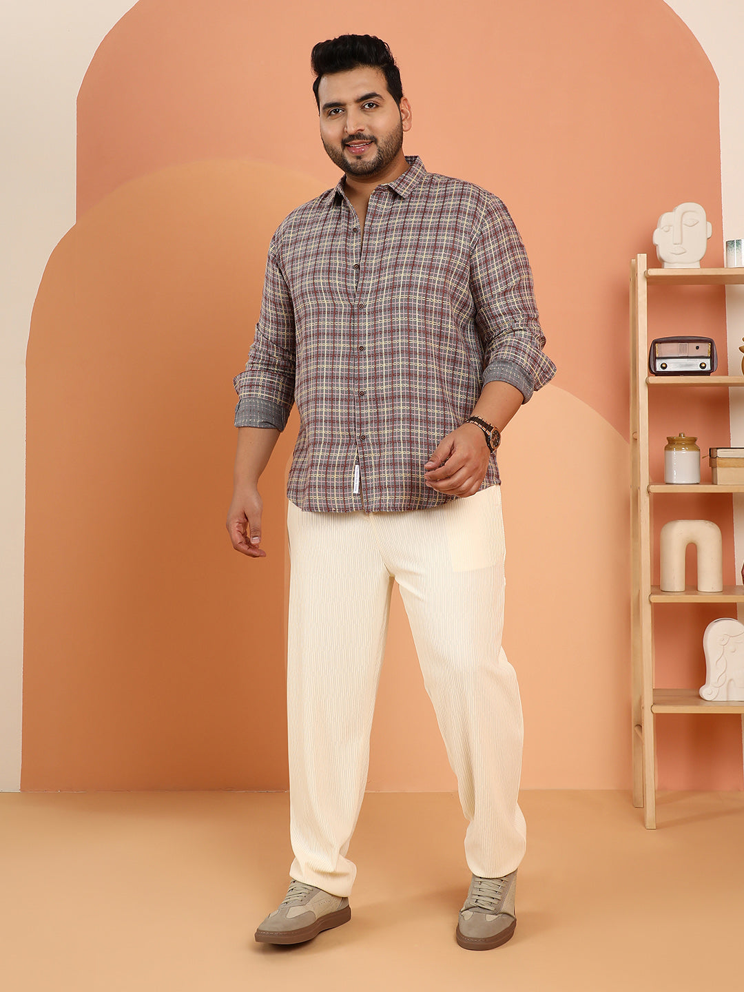 Tartan-Weave Regular Shirt