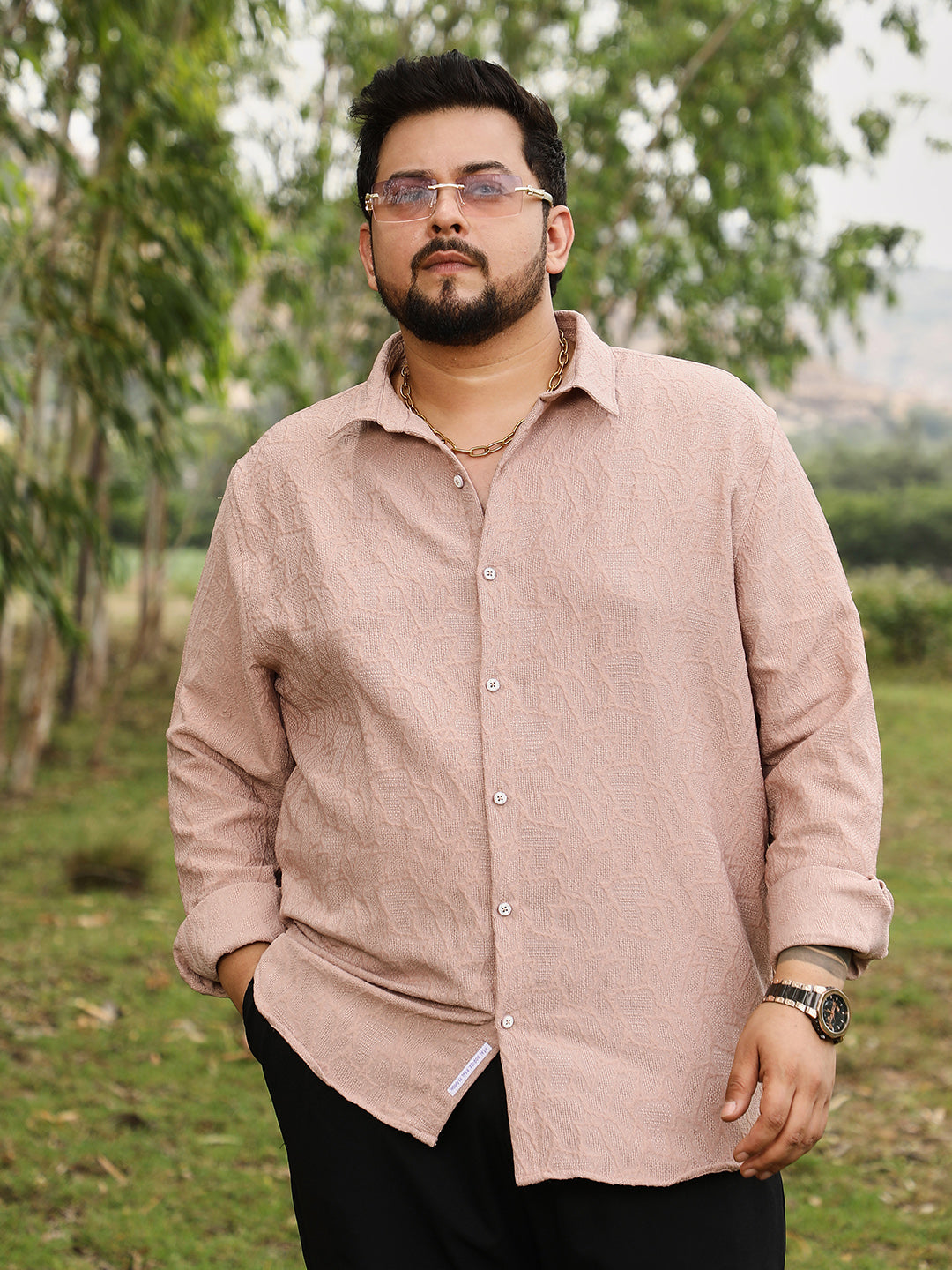 Geo-Abstract Jacquard Shirt