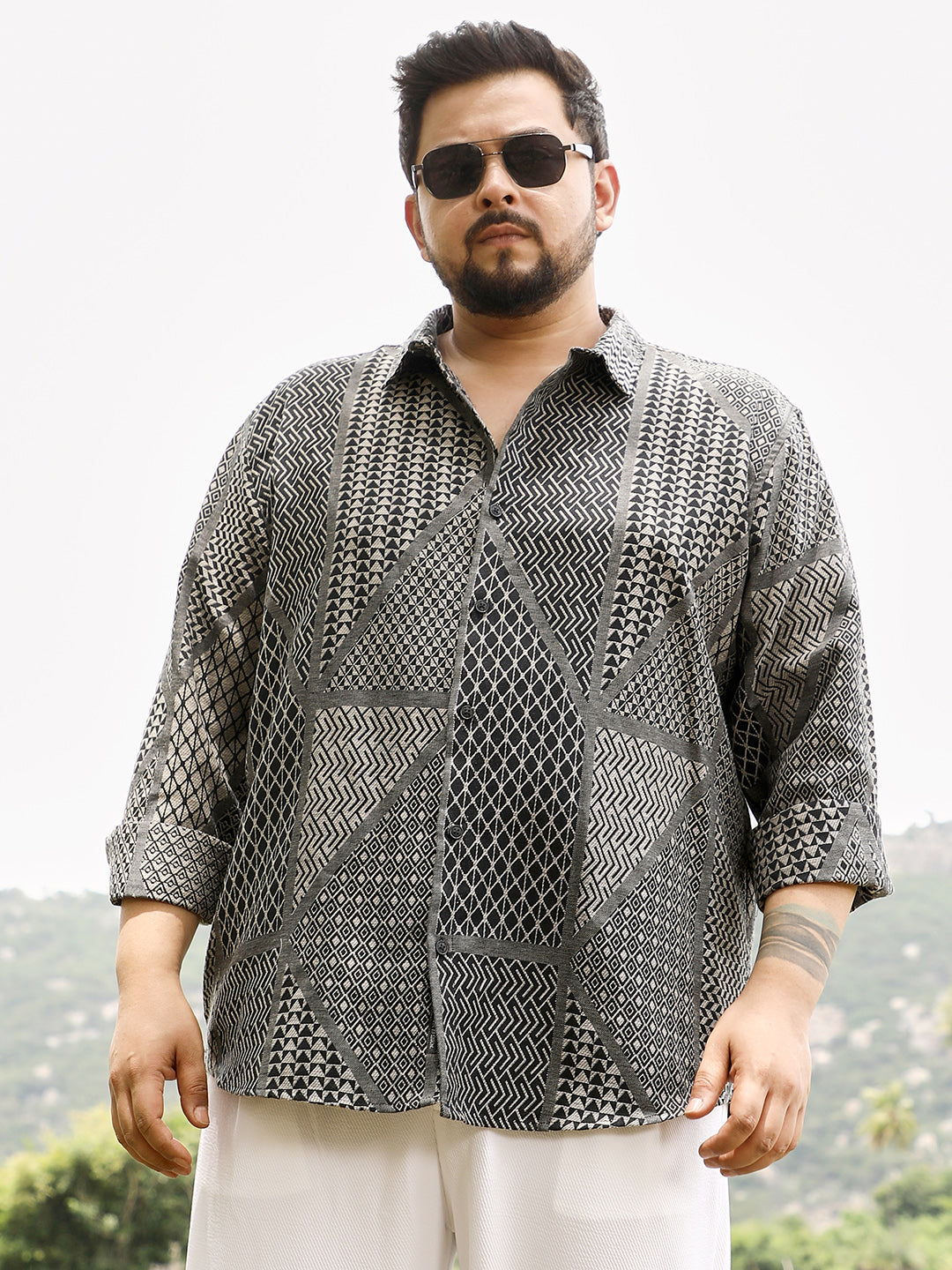 Mono-Kaleidoscopic Jacquard Shirt