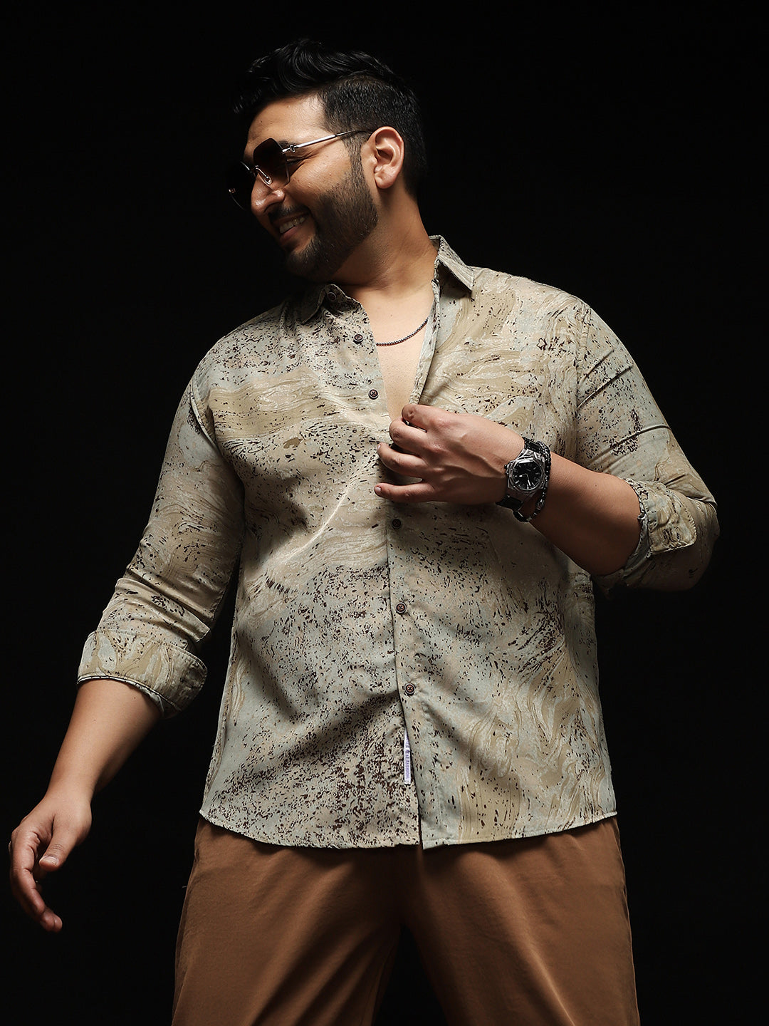 Marble-Specks Imprint Shirt
