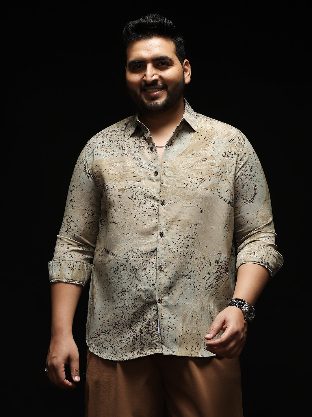 Marble-Specks Imprint Shirt