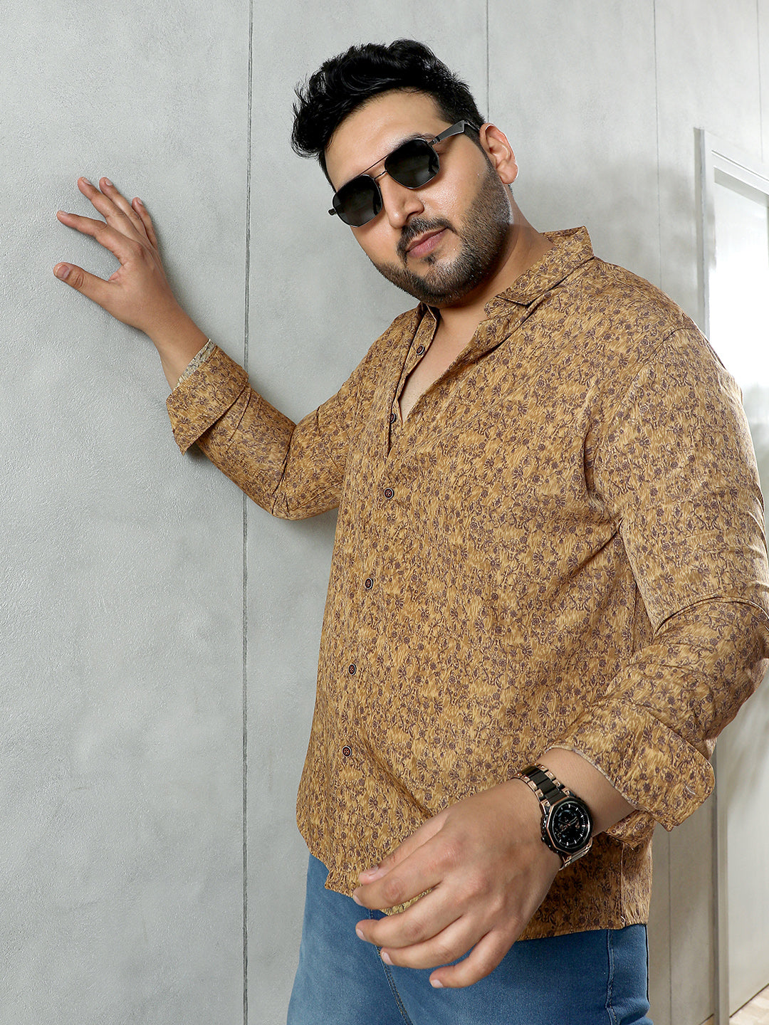 Indie Floral-Motif Imprint Shirt